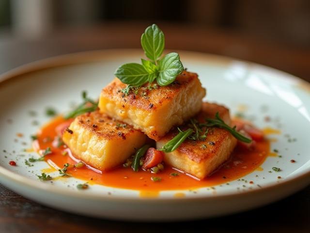 Appetizing photo of plated restaurant food