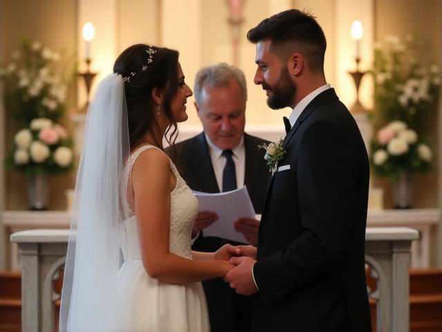 Photo capturing a moment during a wedding ceremony